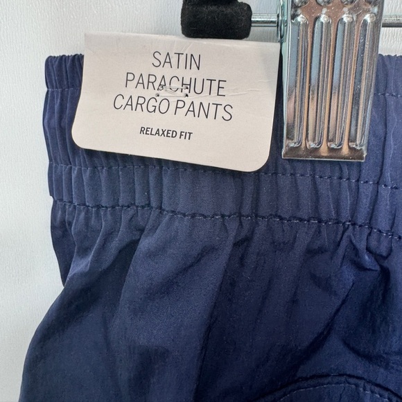 PINK Victoria's Secret Satin Parachute Cargo Pants Blue - Picture 8 of 16